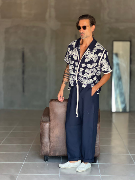 PANTALACCIO  BLU  LINO