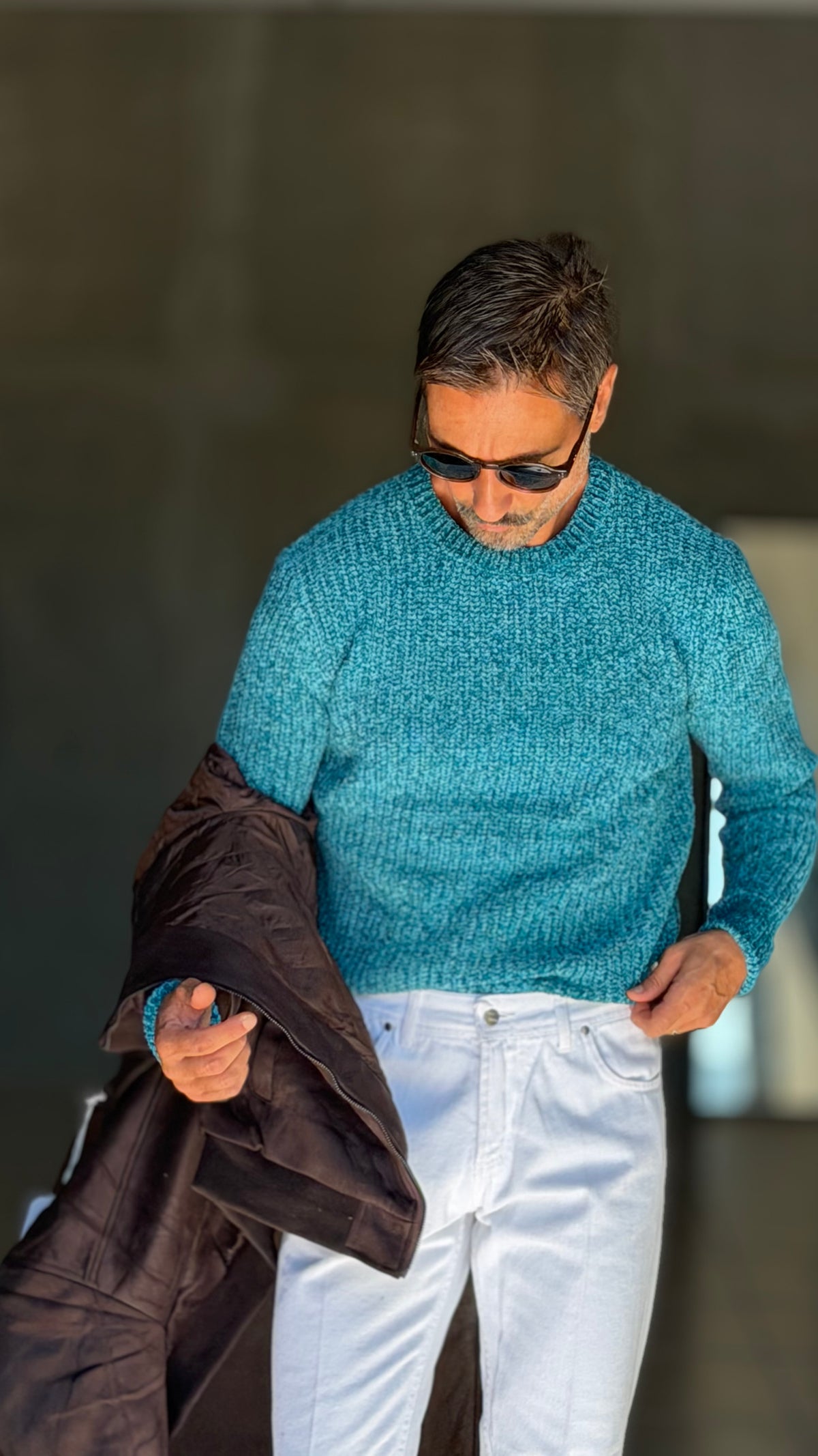 WHITE VISCOSE TROUSERS WITH REGULAR BOTTOM