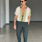 WHITE VISCOSE TROUSERS WITH REGULAR BOTTOM