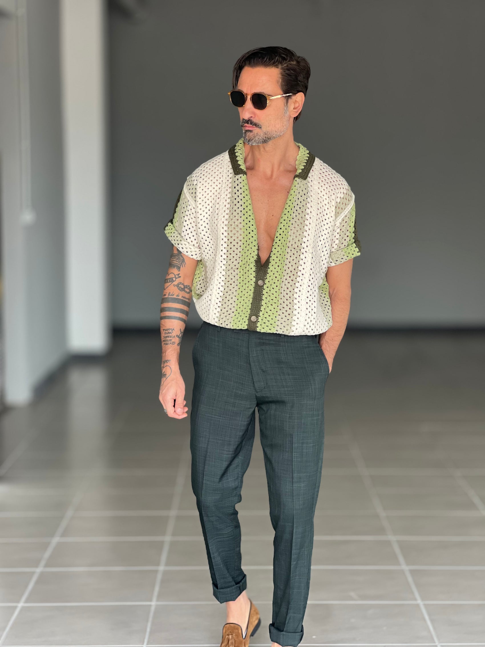 WHITE VISCOSE TROUSERS WITH REGULAR BOTTOM