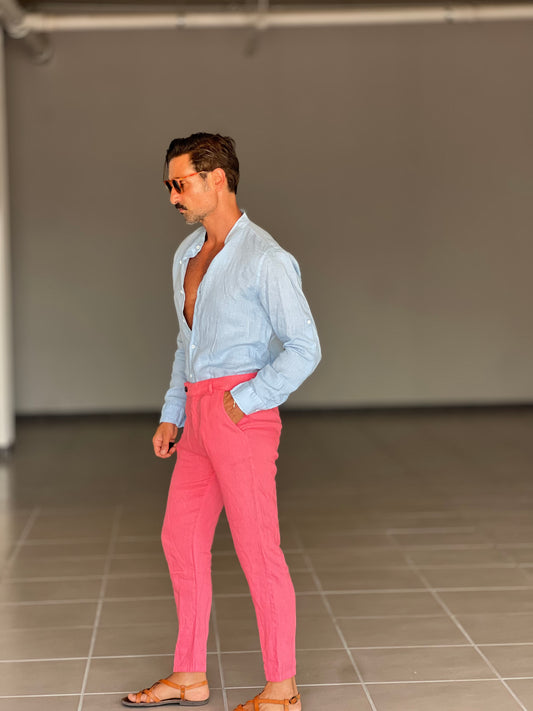 PANTALONE ESTIVO  ROSA  LINO GARZATO