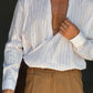 CAMICIA GESSATA BEIGE  KIMONO COTONE