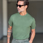 MAGLIA  GIRO VERDE TESSUTO OPERATO