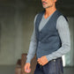 PULLOVER  GRIGIO  SCOLLO V VISCOSA E MISTI