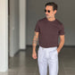 T SHIRT CIOCCOLATO COTONE STRECH