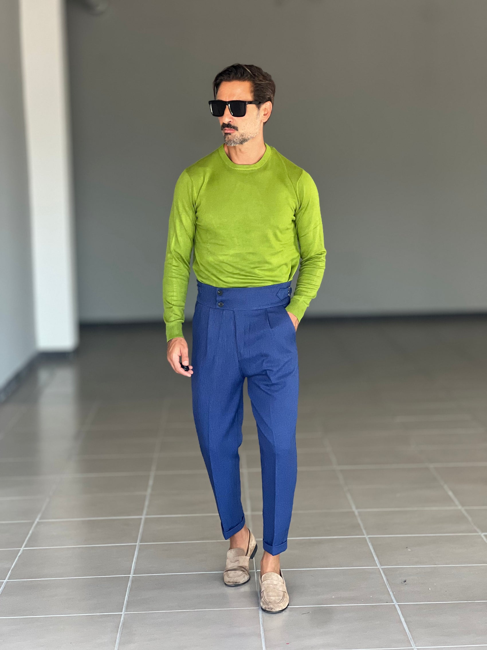 MAGLIA GIRO VERDE MELA 2 FILI  VISCOSA E MISTI