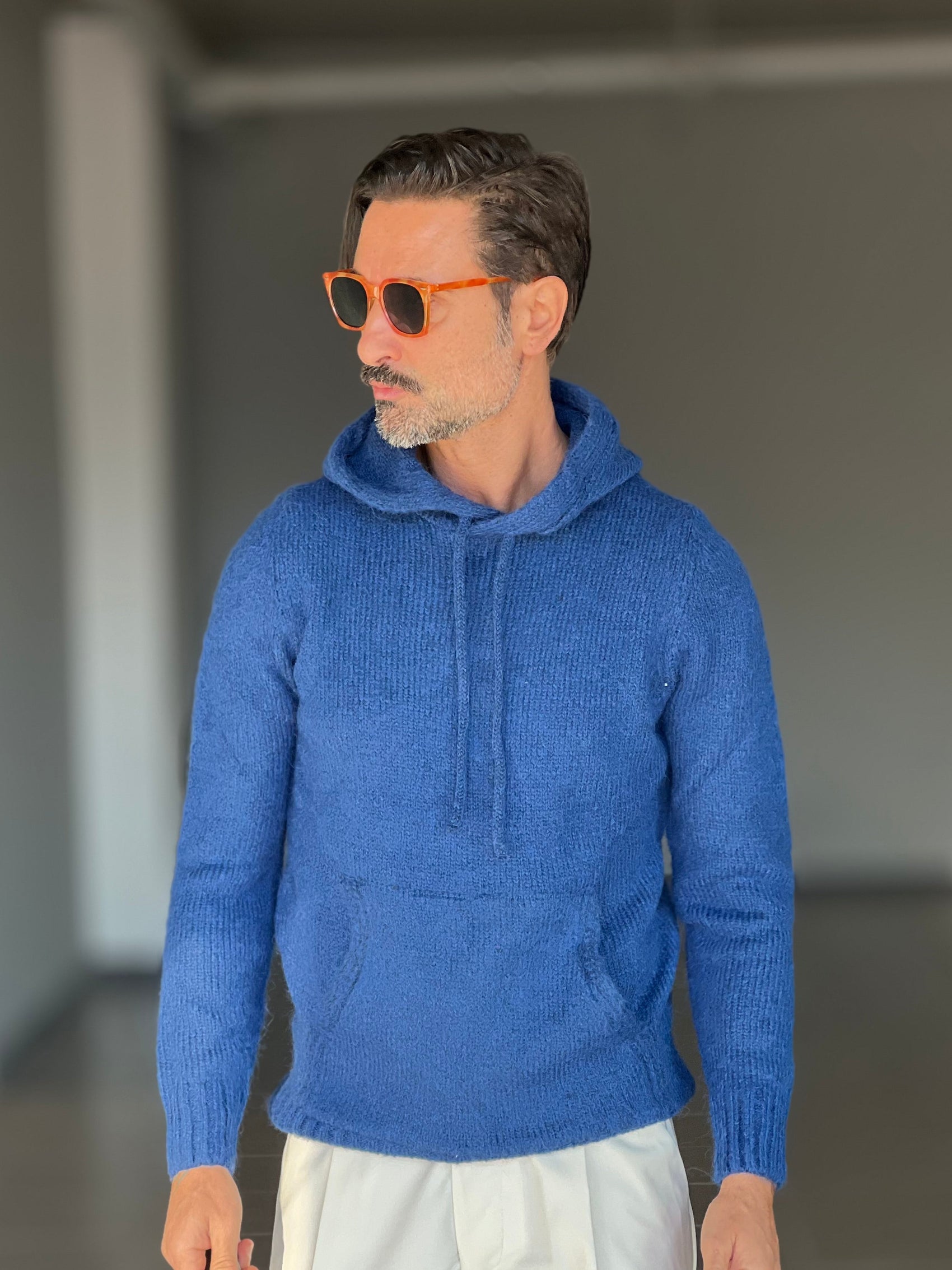 *MAGLIA FELPA BLU ROYAL LANA E MISTI