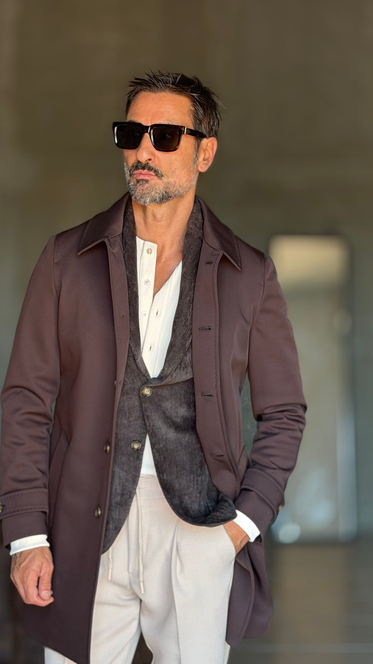 BLUE HIGH NECK COAT