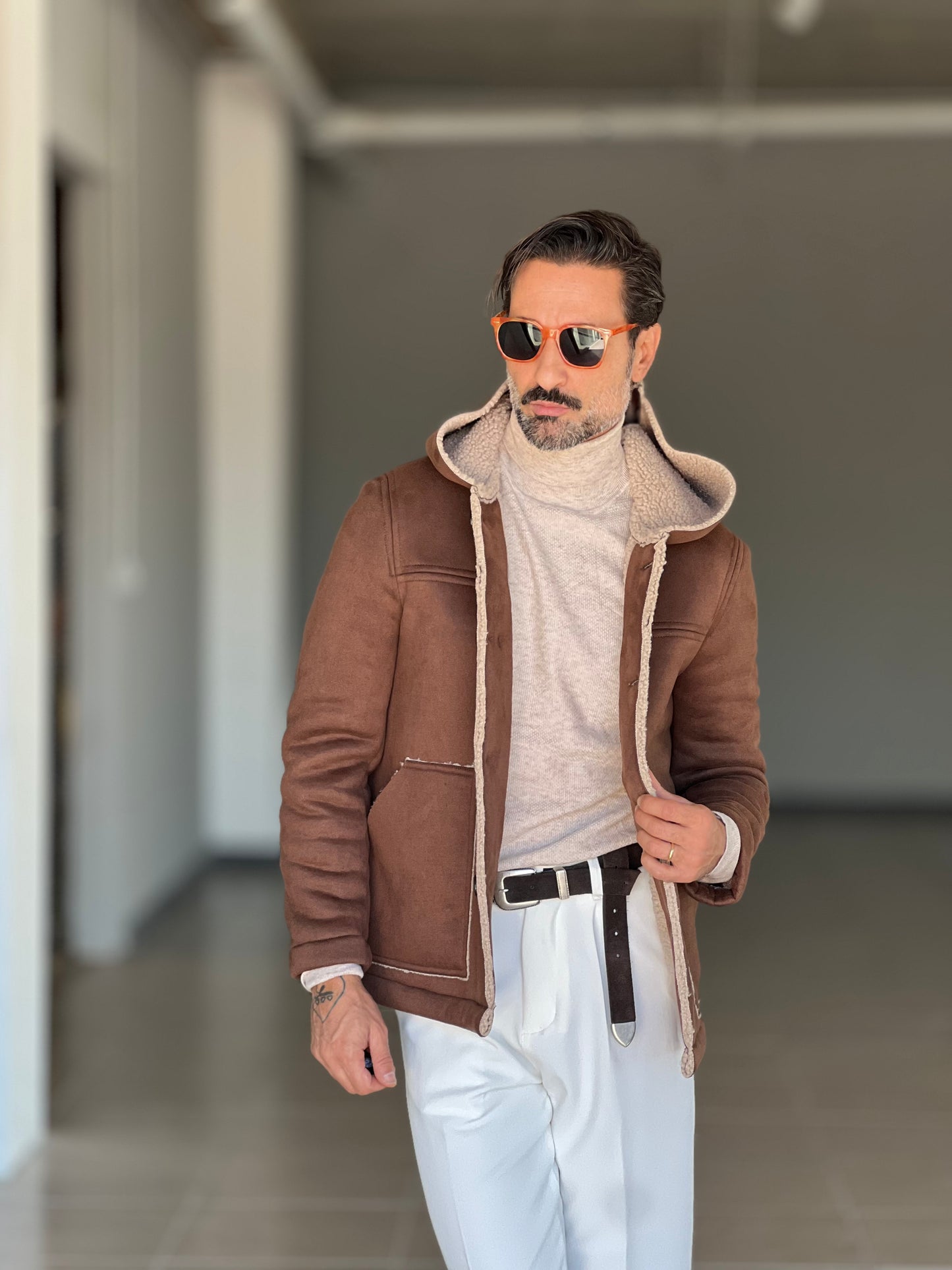 ECOMONTONE  MORO  CAPPUCCIO CONTRASTO BEIGE  ALTATENSIONE