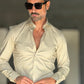CAMICIA SABBIA STRETCH POPELINE DI COTONE SLIMFIT
