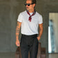 PANTALONE NERO VITA ALTA PINCES VISCOSA  EFFETTO FLANELLA BATTUTA