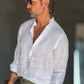 CAMICIA  SERAFINO BIANCO LINO PURO
