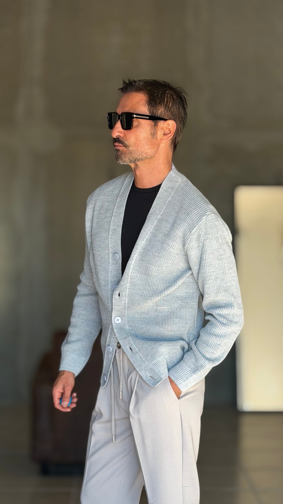 CARDIGAN GRIGIO   MAGLIA INGLESE