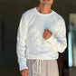 WHITE VISCOSE TROUSERS WITH REGULAR BOTTOM