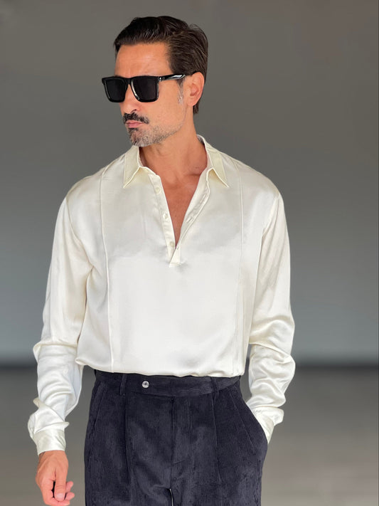 SERAFINO CAMICIA  VISCOSA BURRO ALTATENSIONE