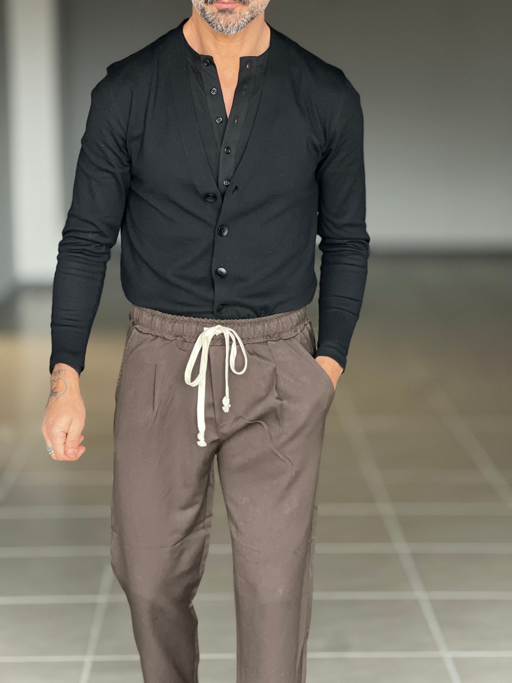 PANTALACCIO COLOR MORO LACCIO A CONTRASTO   VISCOSA E MISTI