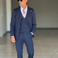 ABITO BLU  MONOPETTO  3 PEZZI  TRAMATO GILET PETRO'
