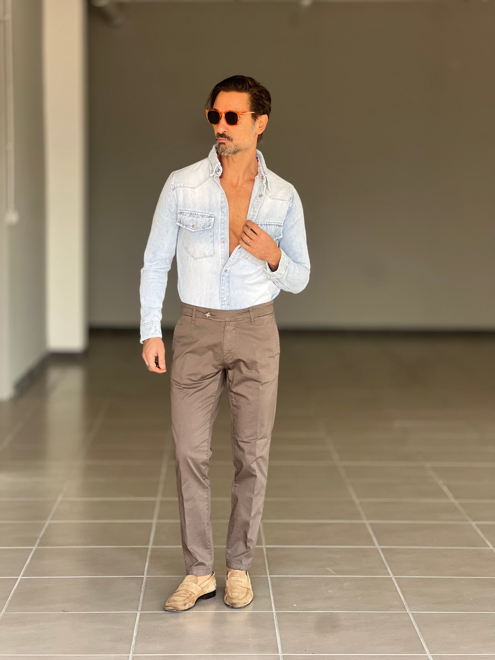 BLACK CHAIN ​​VISCOSE TROUSERS