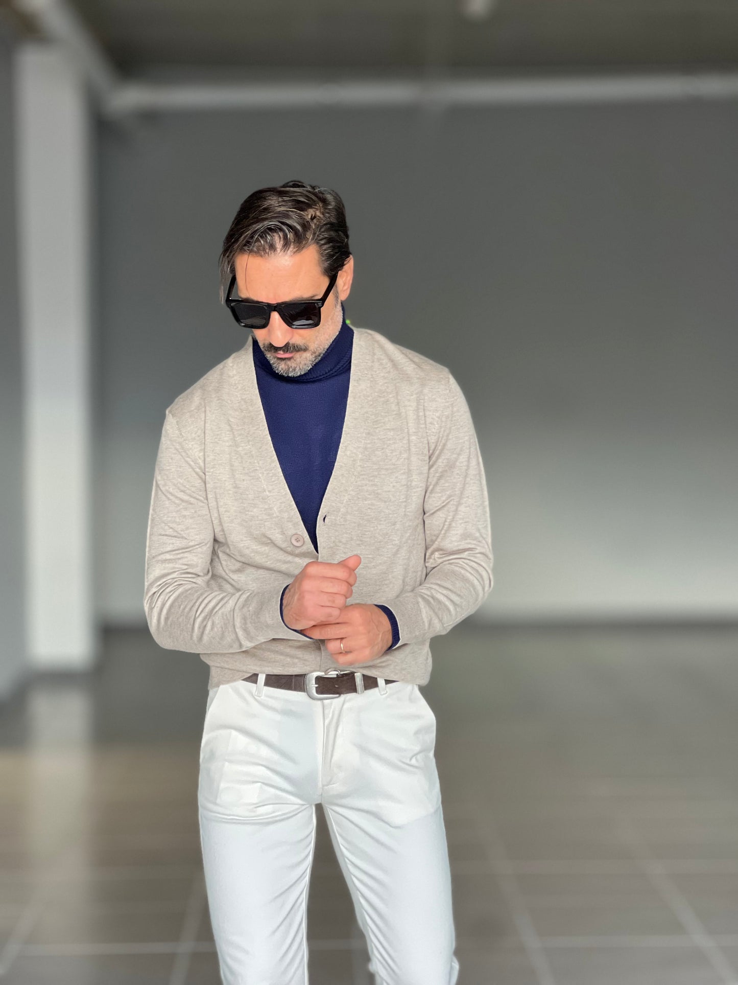 CARDIGAN TORTORA  RASATO 2 FILI SOTTOGIACCA