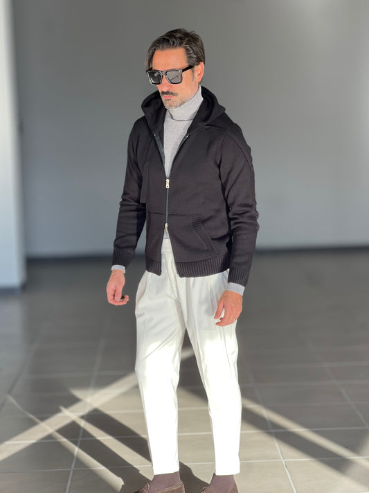 BEIGE COTTON OPEN CARDIGAN