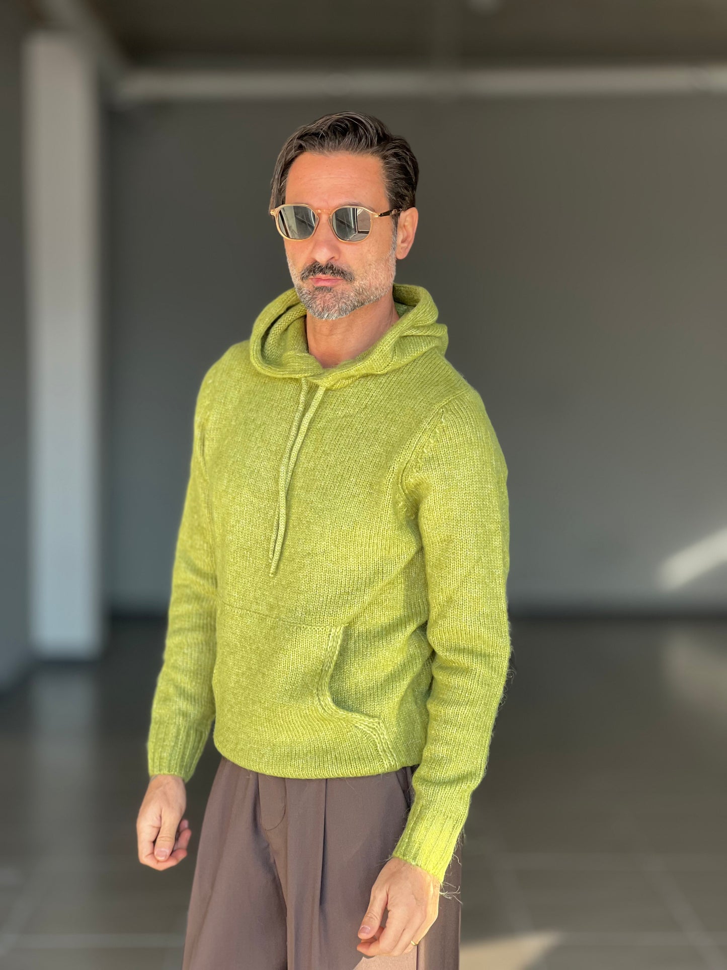 MAGLIA FELPA VERDE ACQUA  LANA E MISTI