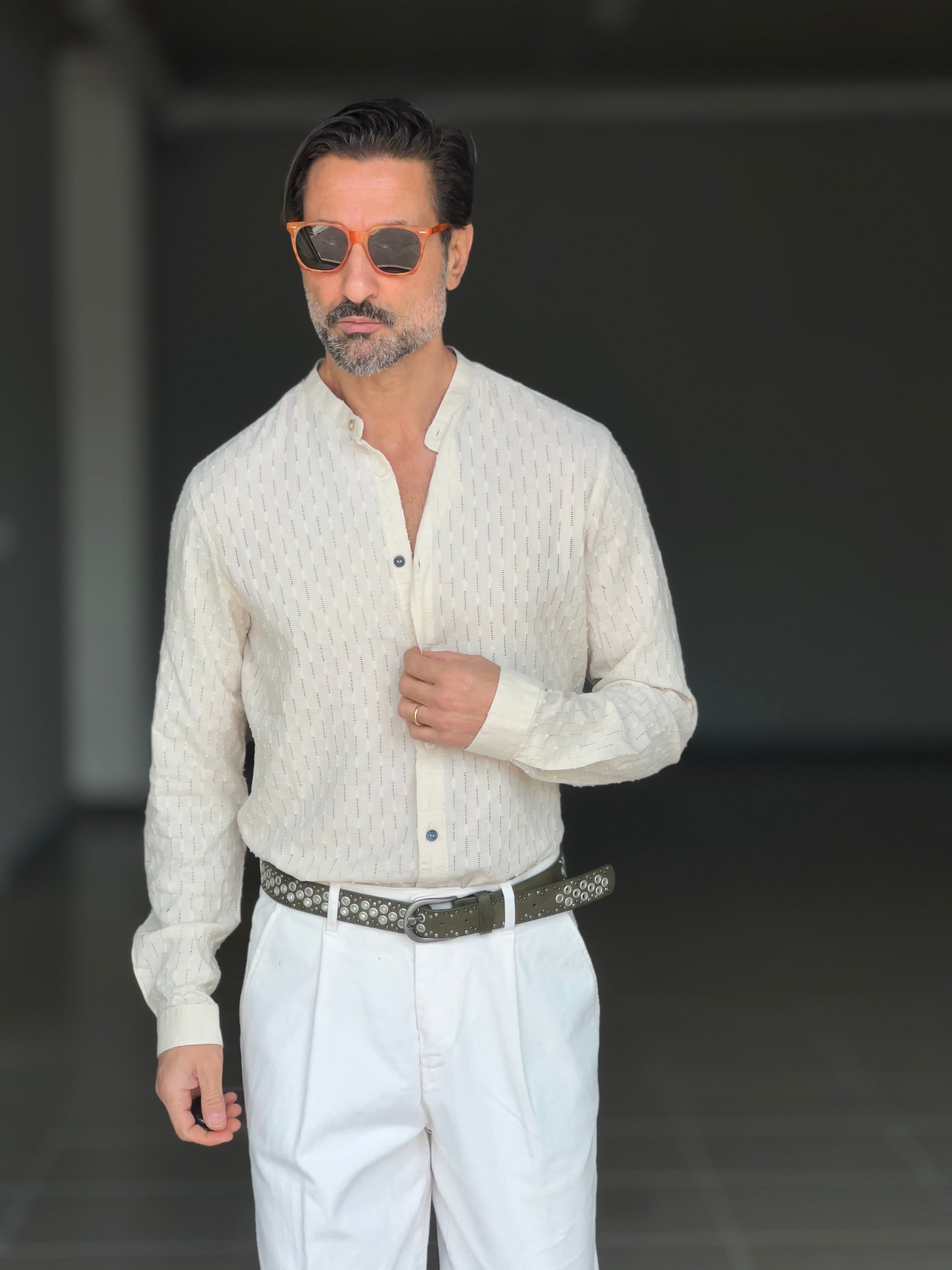 CAMICIA KOON SABBIA LINO E COTONE LAVORAZIONE TRAMATA 00204