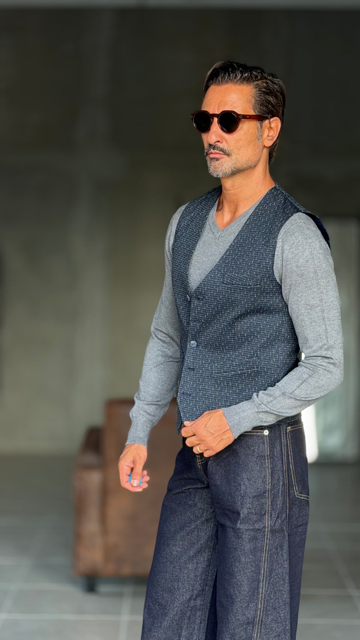 GILET  XAGON MICROFANTASIA BLU