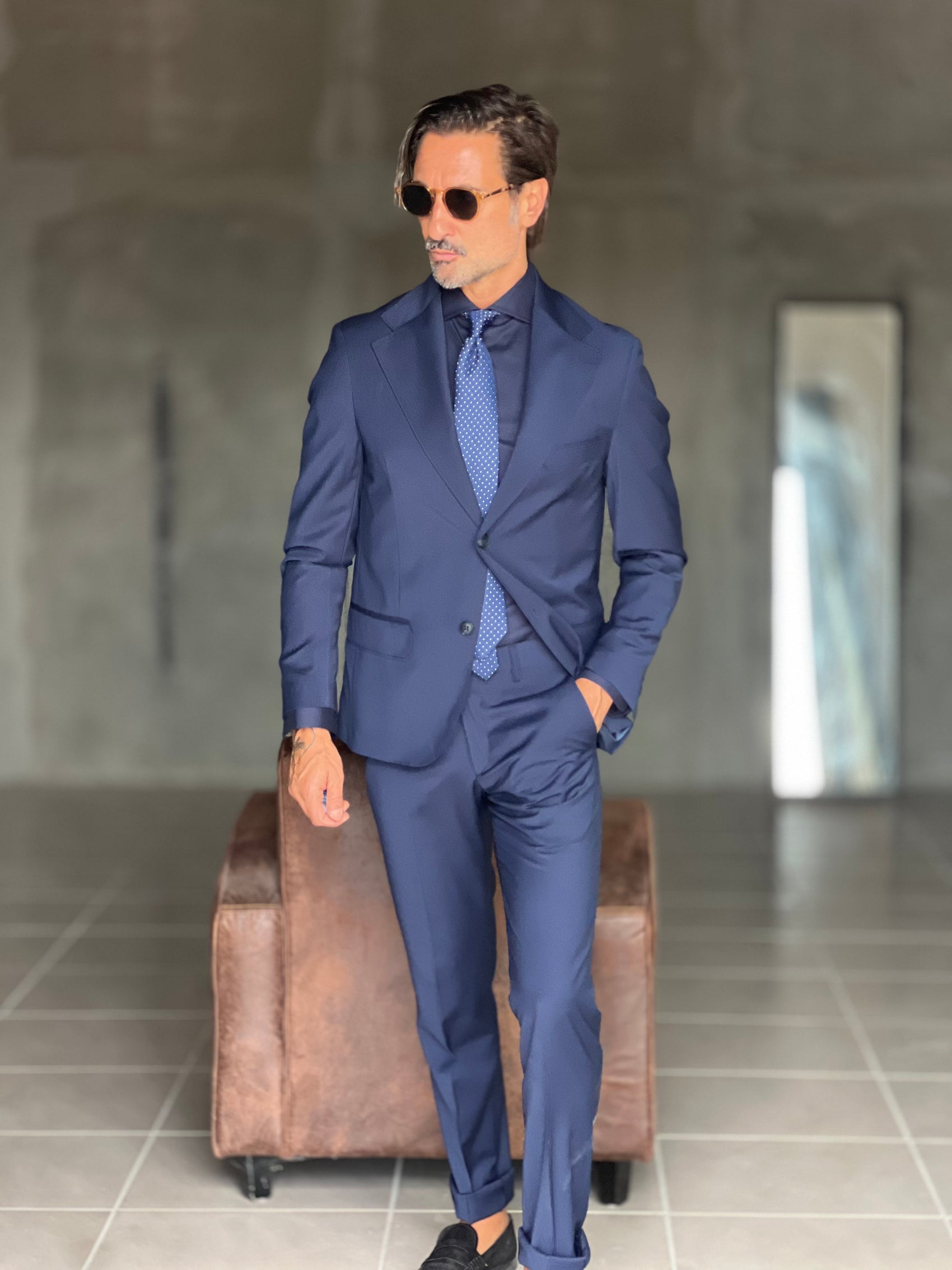 ABITO BLU MONOPETTO LANA ESTIVA E MISTI REVER GRANDE 00303