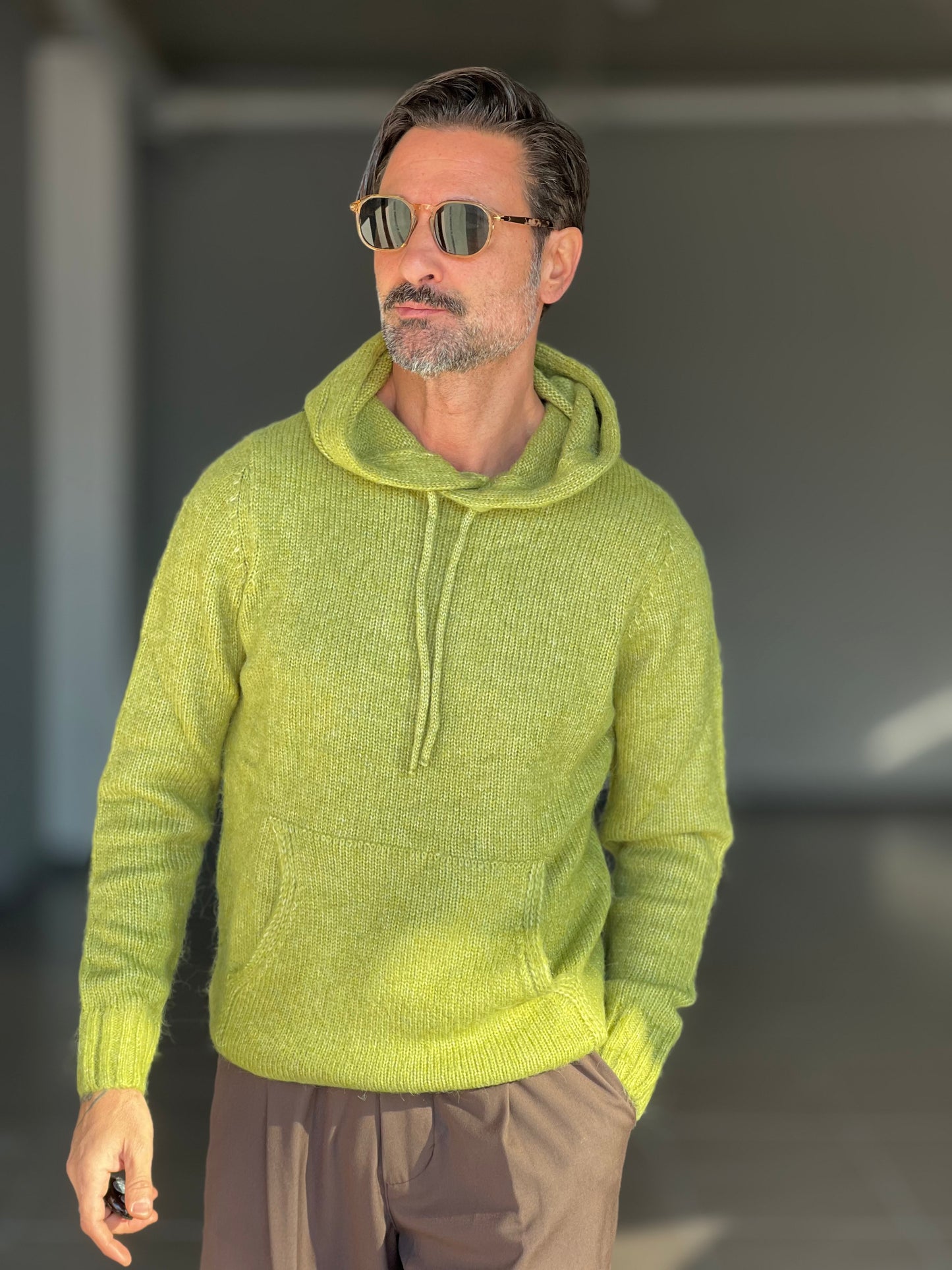 MAGLIA FELPA VERDE ACQUA  LANA E MISTI