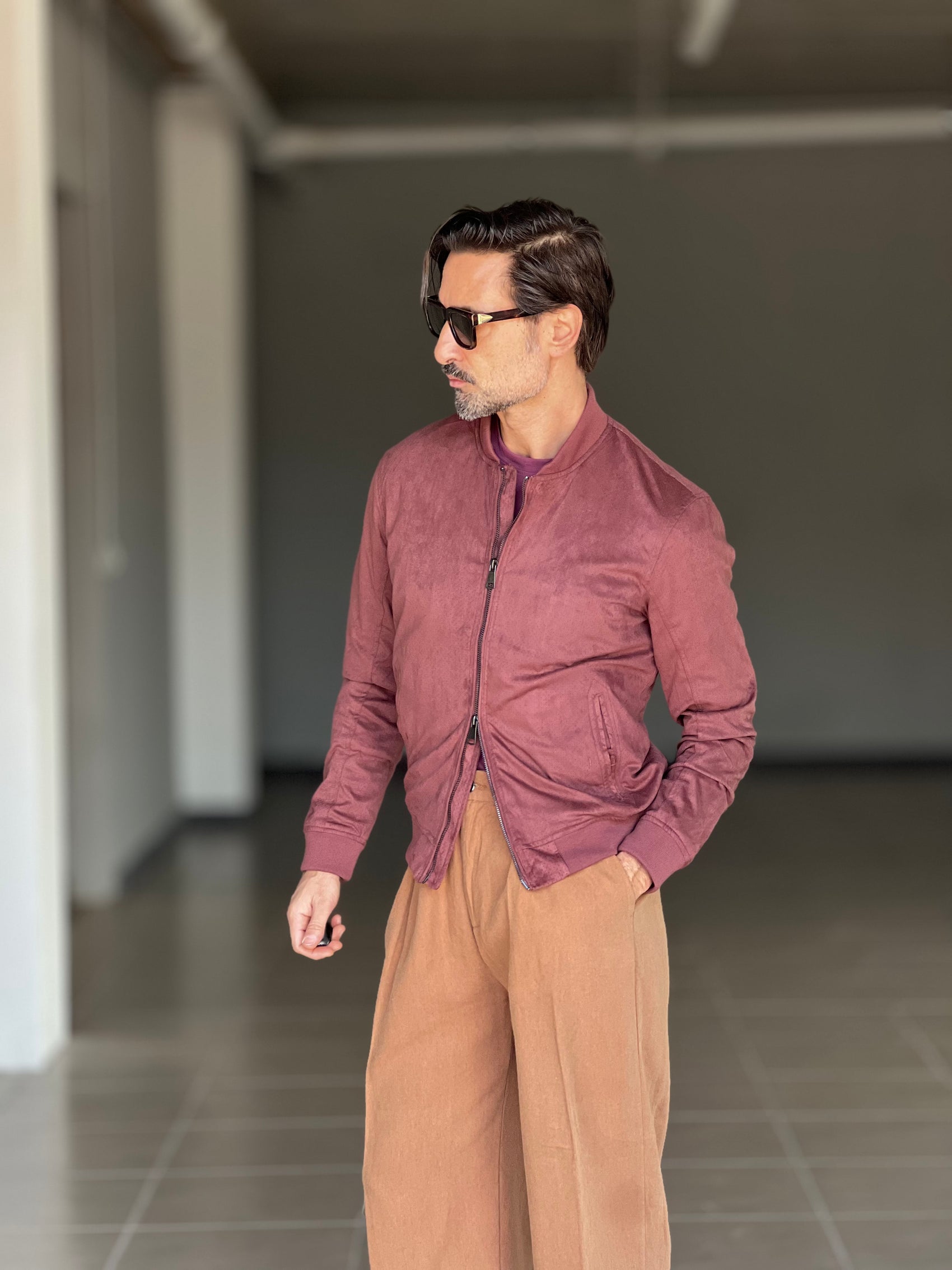 ECO-LEATHER BIKER WITH BLACK ON BLACK STUD