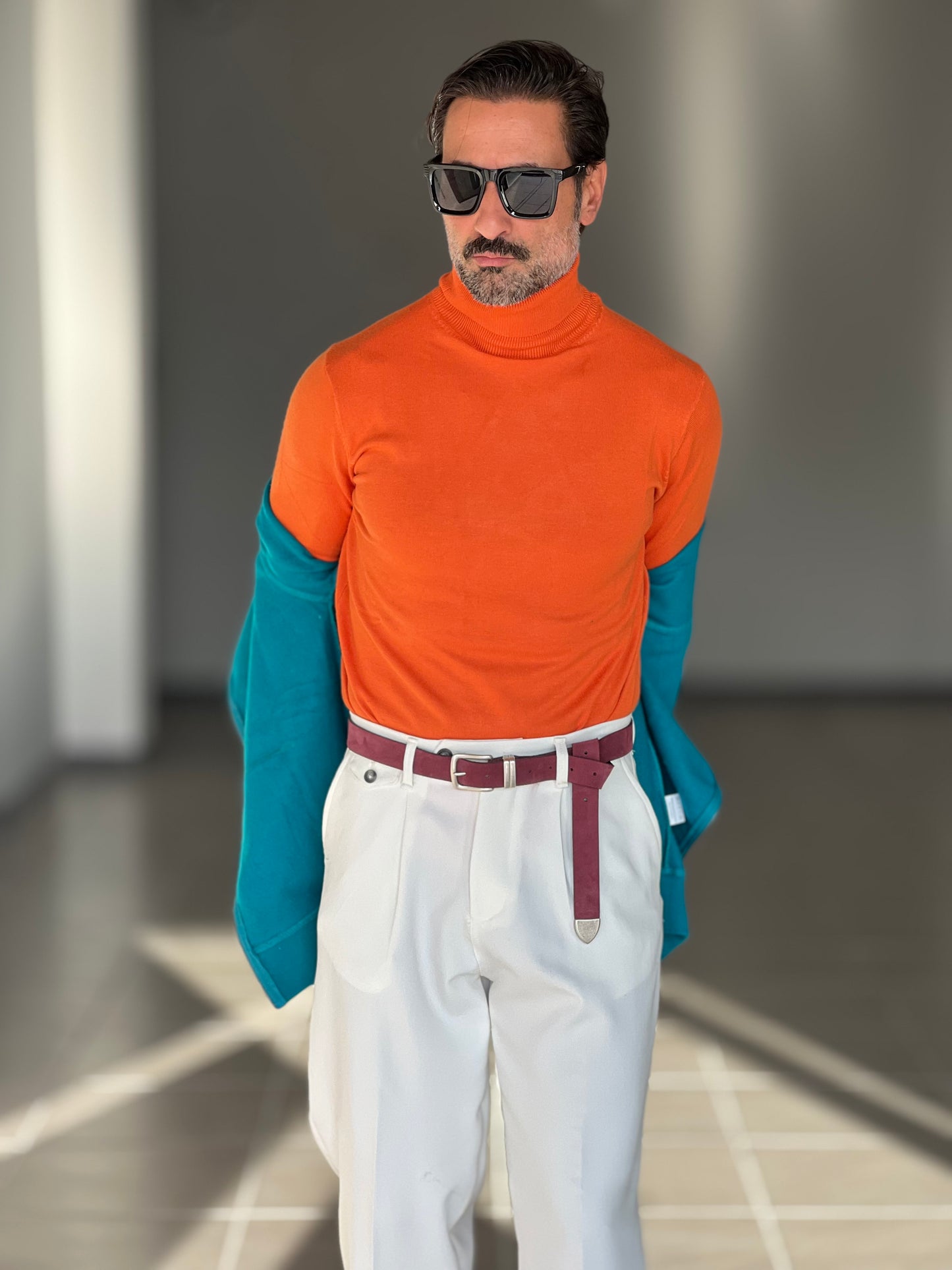 COLLO ALTO ARANCIO RASATO  2 FILI