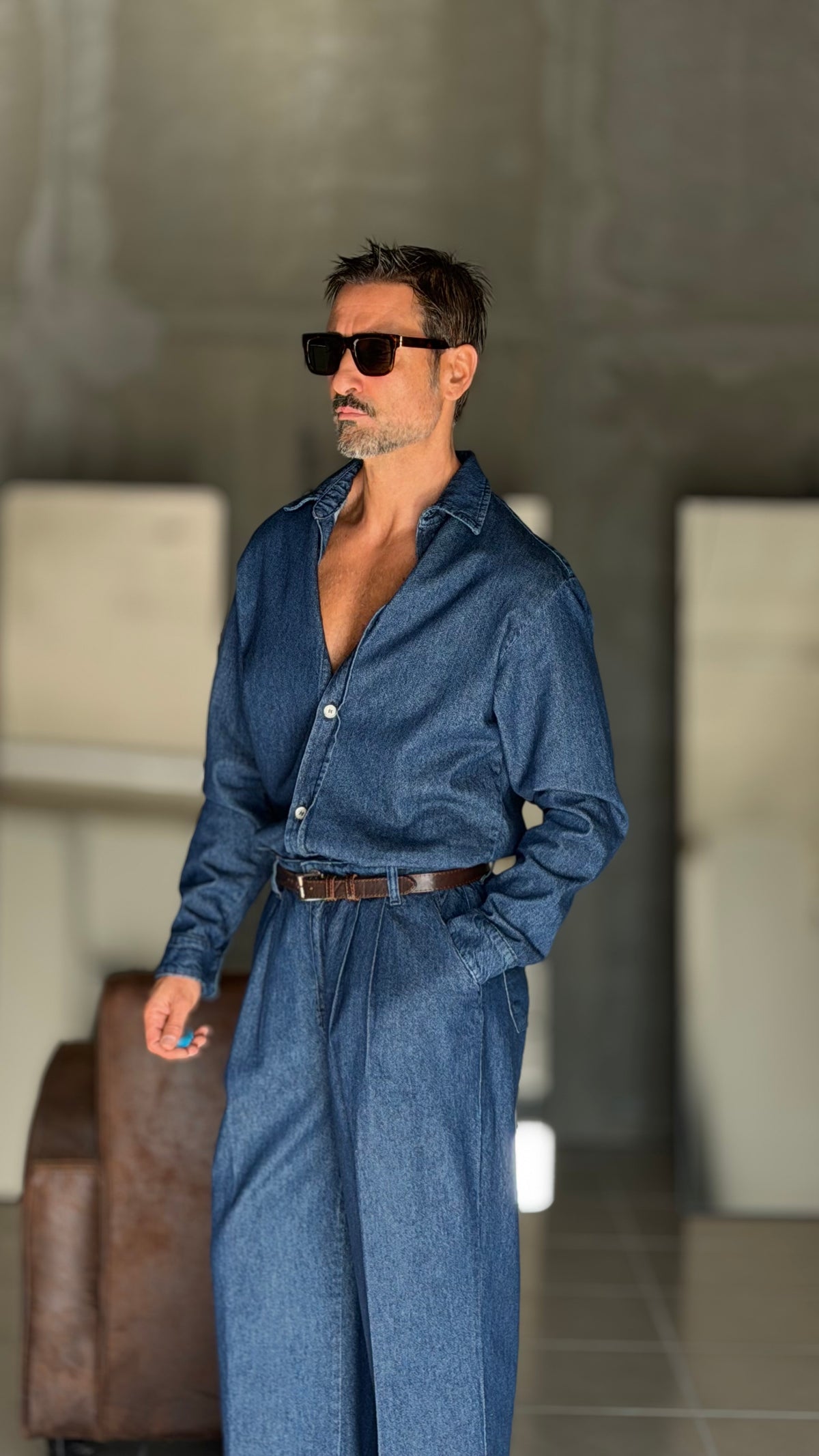CAMICIONE  DENIM LAVAGGIO MEDIO PESANTE