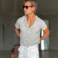 T SHIRT SERAFINO GRIGIO MISTO LINO
