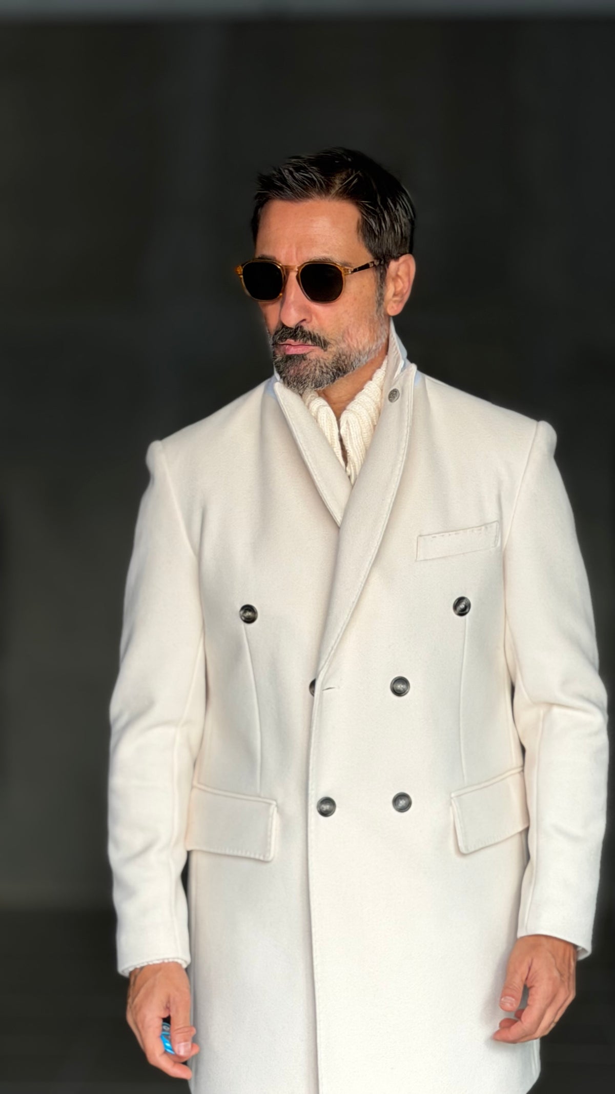 BLUE HIGH NECK COAT