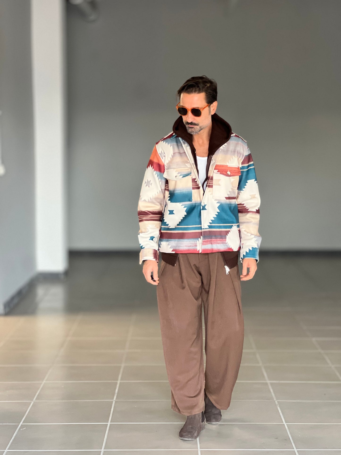 ECO-LEATHER BIKER WITH BLACK ON BLACK STUD