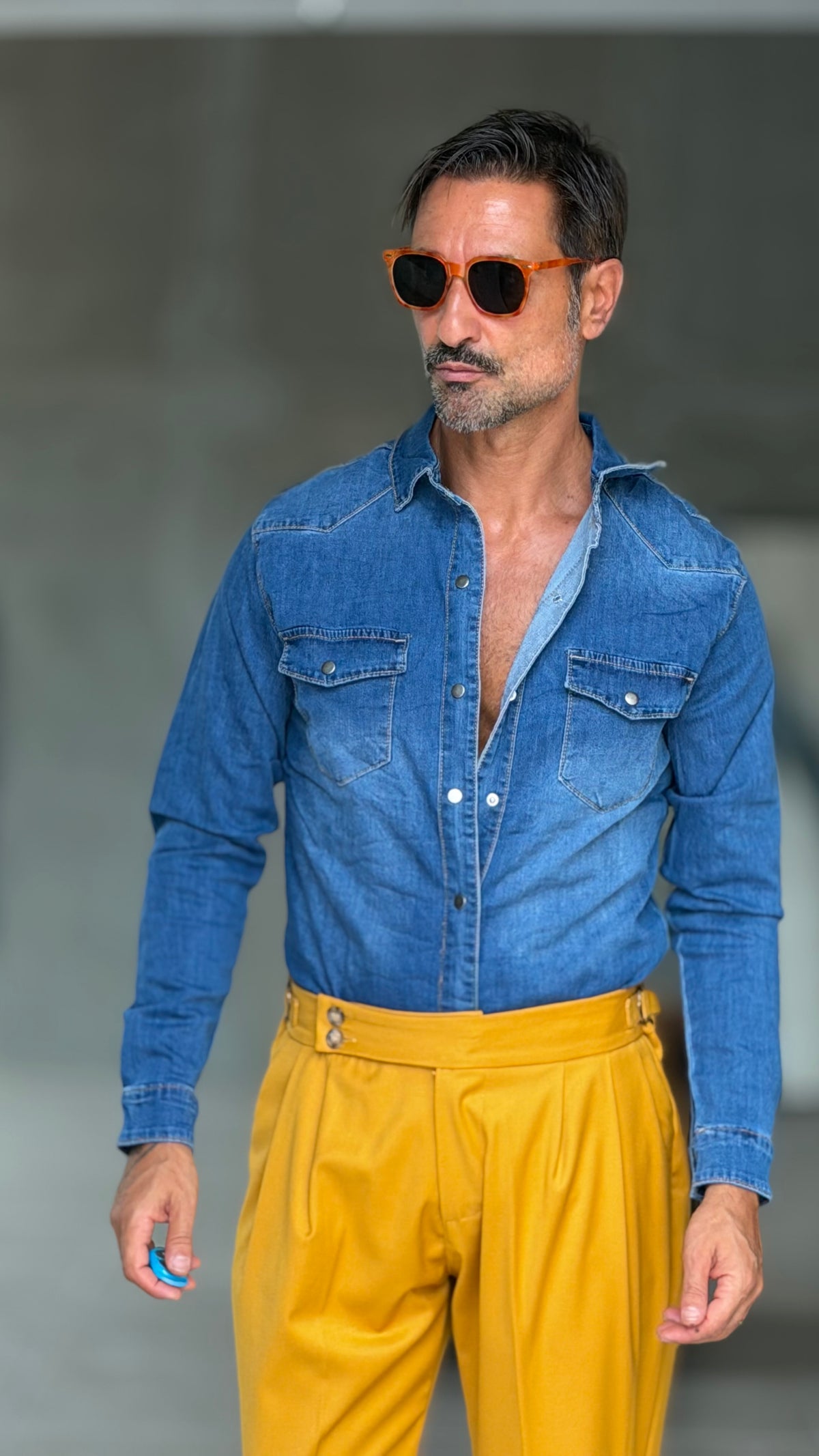 CAMICIA  DENIM LAVAGGIO MEDIO  TEXANA