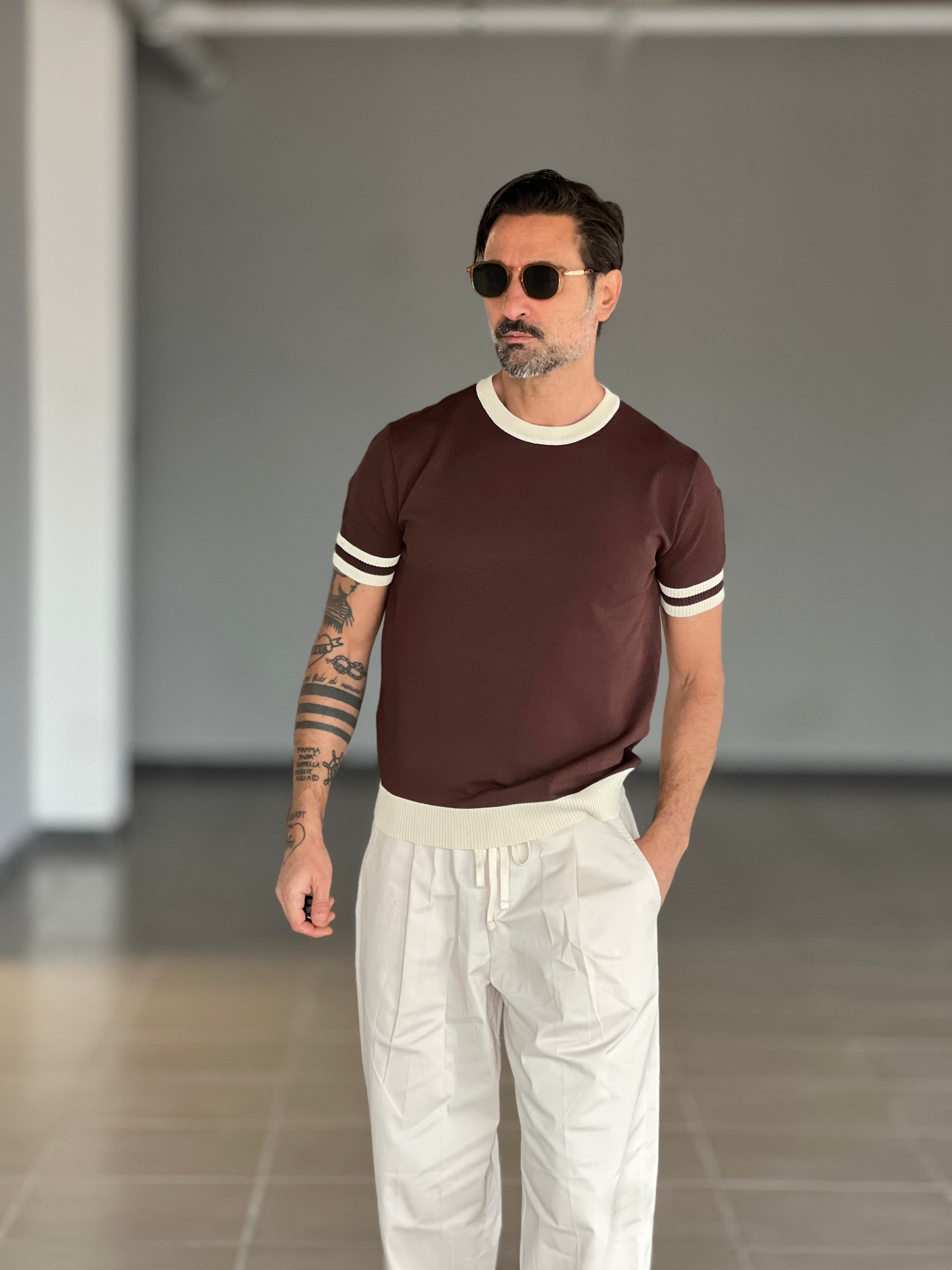 WHITE VISCOSE TROUSERS WITH REGULAR BOTTOM