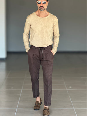 WHITE VISCOSE TROUSERS WITH REGULAR BOTTOM
