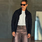 WHITE VISCOSE TROUSERS WITH REGULAR BOTTOM