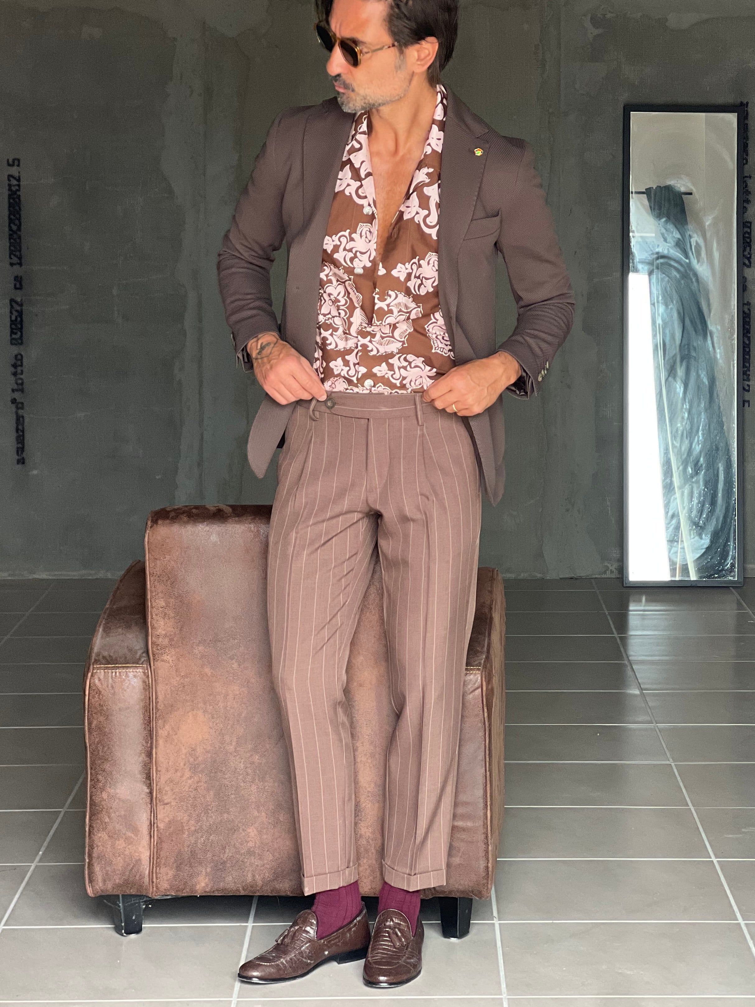 PANTALONE  MORO GESSATO PINCES.