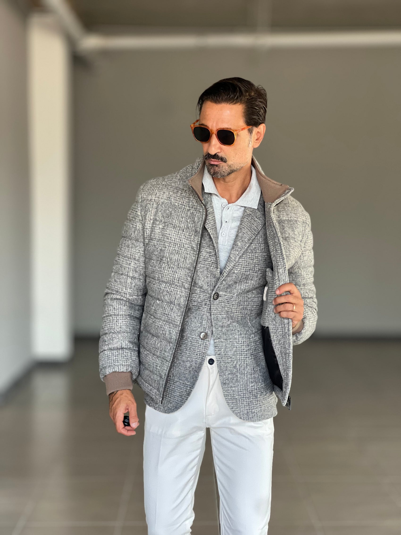 PIUMINO TARTAN GRIGIO LANA E MISTI PANNO XAGON