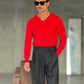 PANTALONE  NERO  PINCES VISCOSA  FONDO AMPIO  EFFETTO FLANELLA BATTUTA