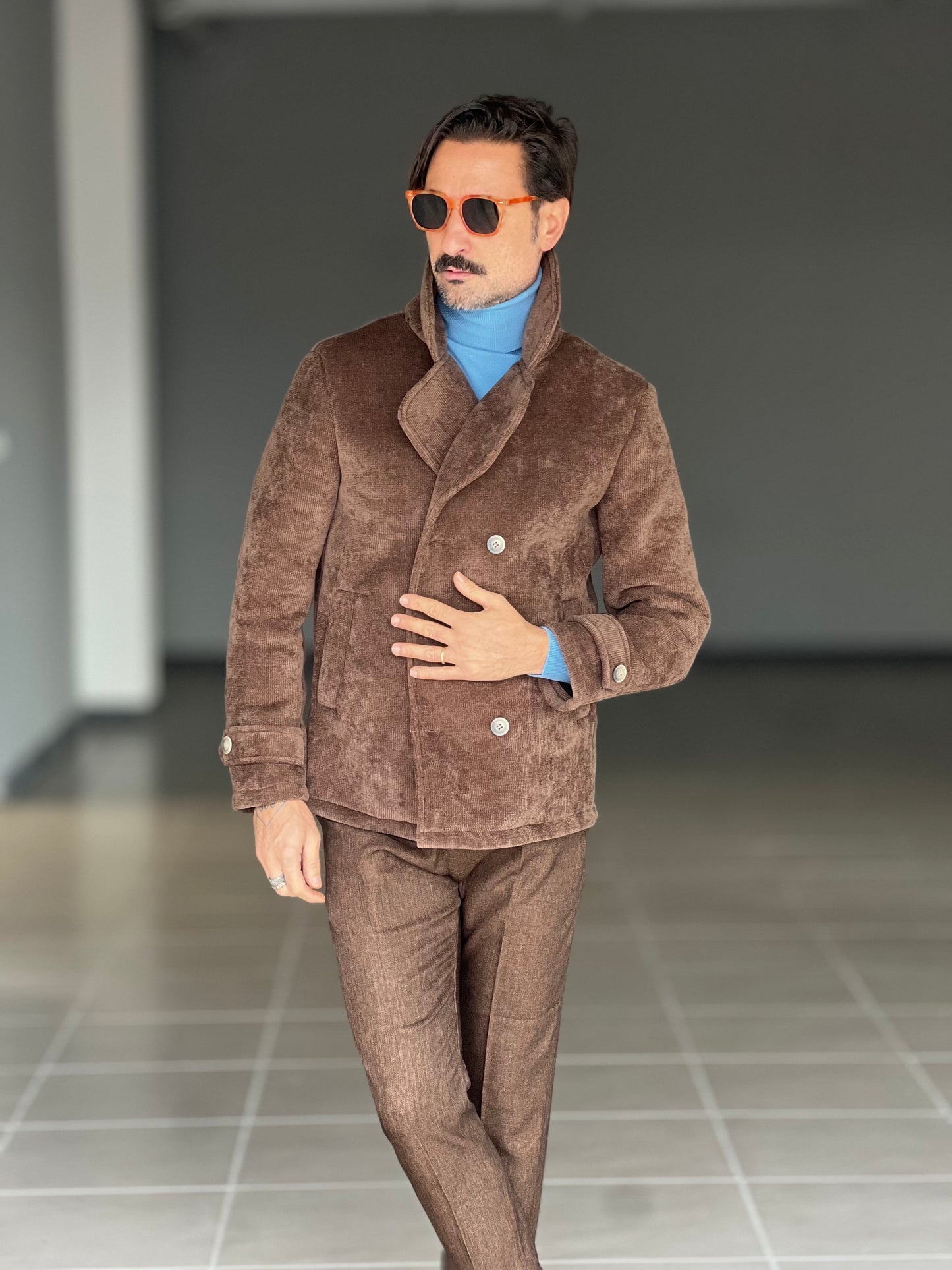 CAPPOTTINO MORO VELLUTO MILLERIGHE