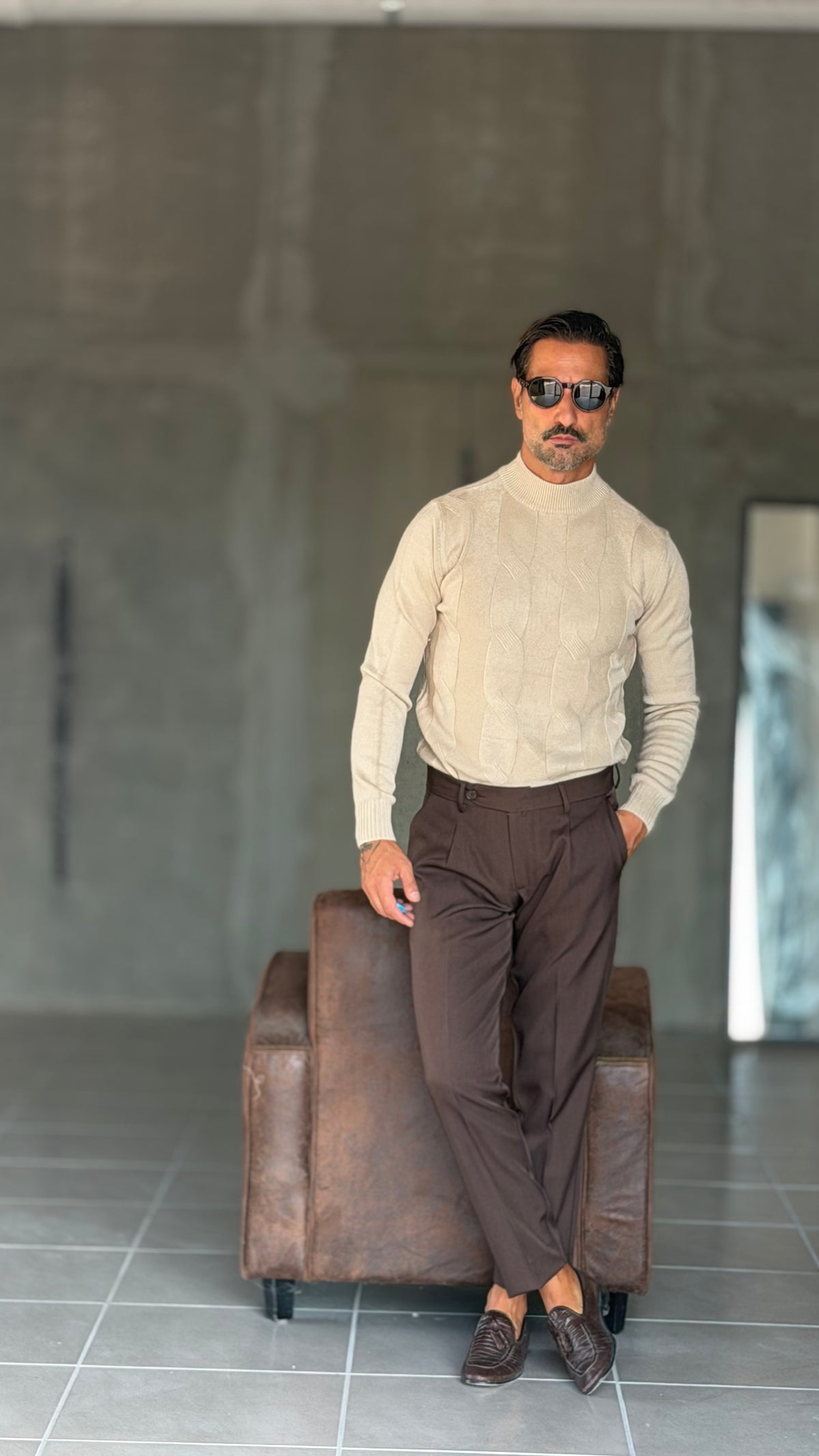 PANTALONE  MORO   DOPPIAPINCES VISCOSA E MISTI