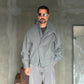 GIUBBINO GRIGIO PANNO COLLO SCIARPA CROP