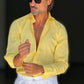 CAMICIA GIALLA CANARINO PURO LINO