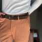 WHITE VISCOSE TROUSERS WITH REGULAR BOTTOM