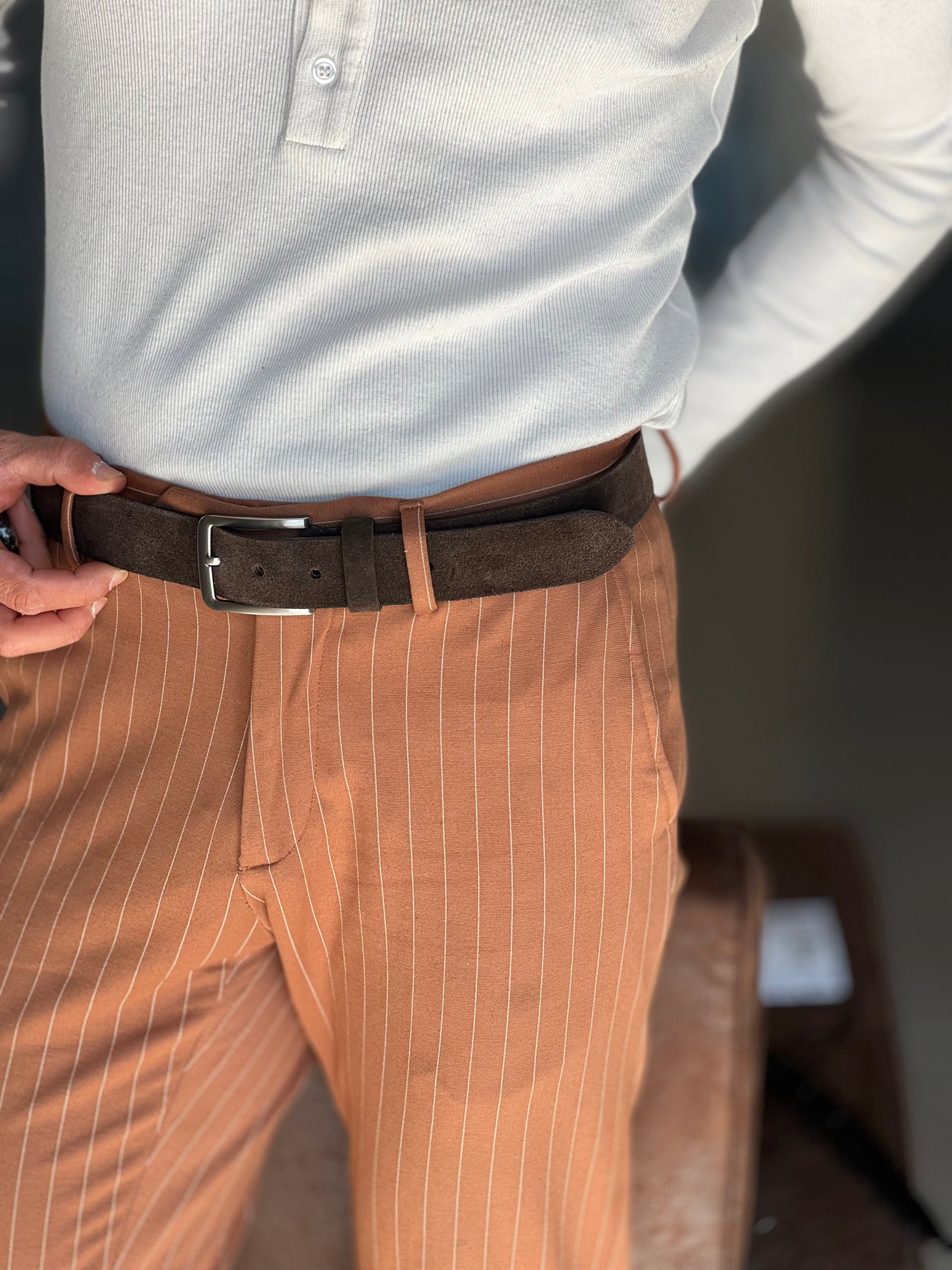 WHITE VISCOSE TROUSERS WITH REGULAR BOTTOM