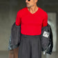 PULLOVER  ROSSO SCOLLO V VISCOSA E MISTI