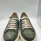 LEATHER AND SUEDE SNEAKERS WITH YELLOW CAP